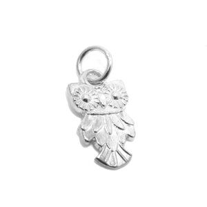 .925 Fancy Owl Sterling Silver Pendant Charm